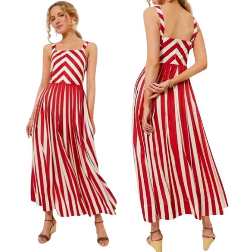 NEW Tuckernuck Rouge Stripe Laina Maxi Dress Red White Plus Size XXXL $368